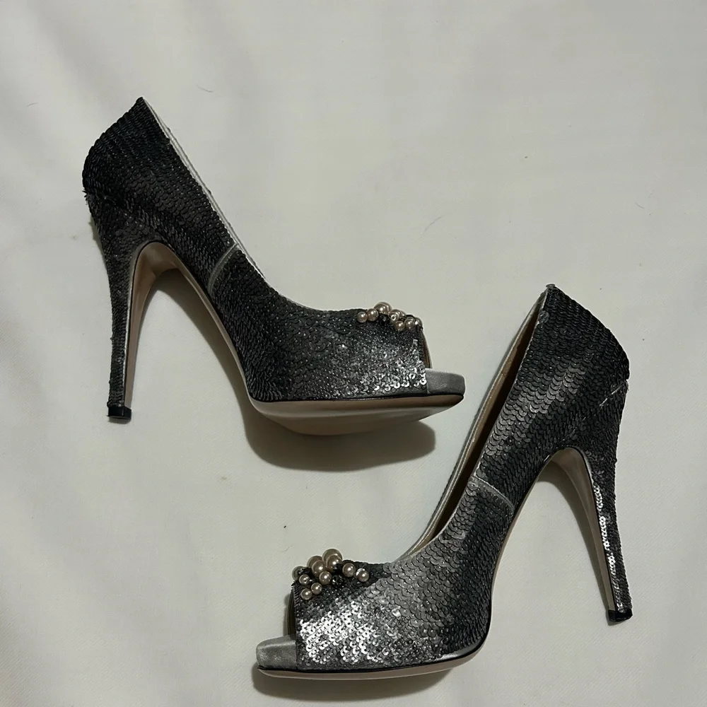 Valentino garavani sequin peep to pumps - Picture 8 of 16